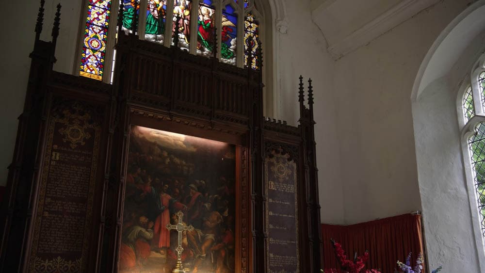 Church in Norfolk during funeral service