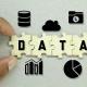 Video data sign, man holding
