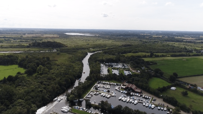 Norfolk Broads filming location via drone