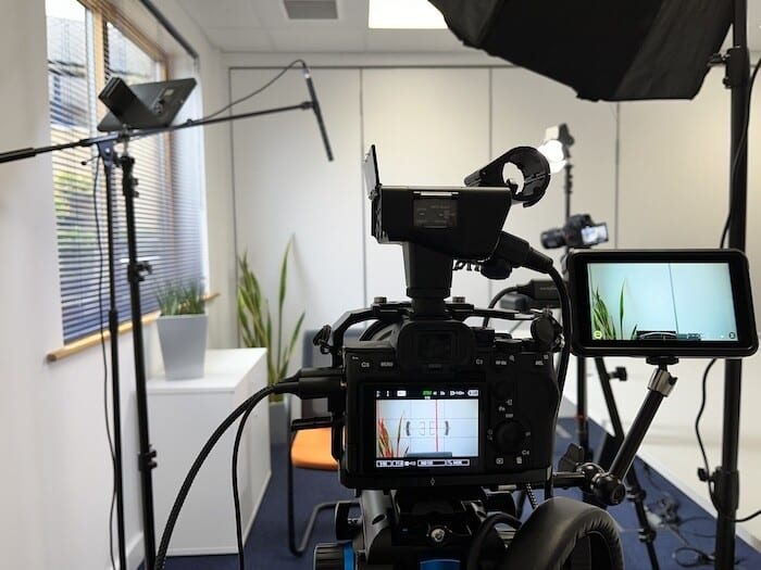 Behind the scene filming video content in Ipswich, Suffolk