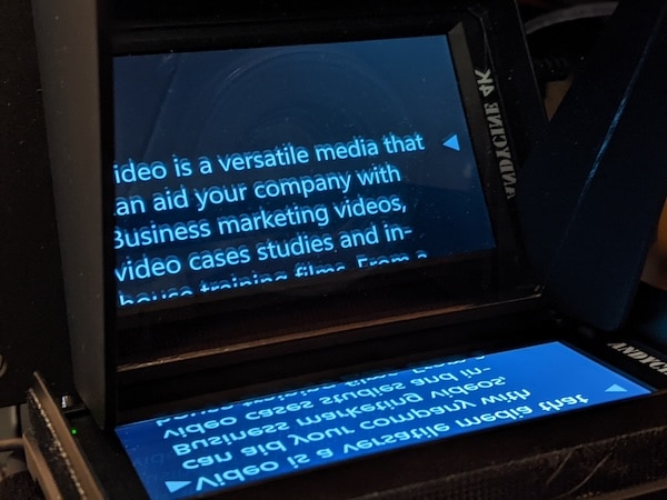 Autocue teleprompter to help with recording scripted video content