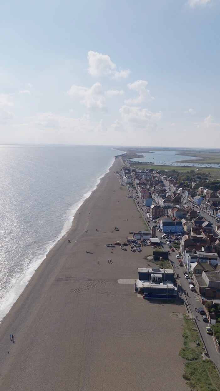 Aldeburgh beach drone photo